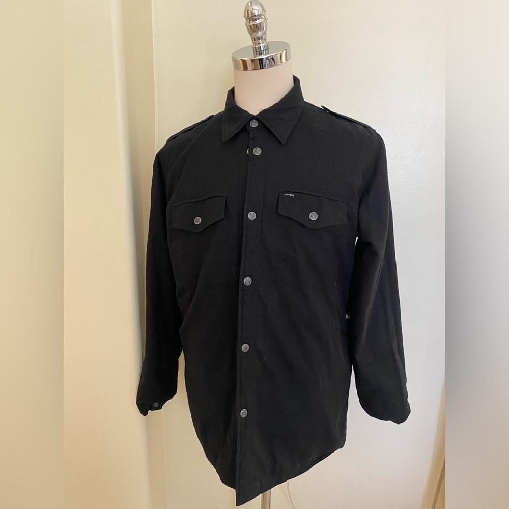 RVCA Men’s Quilted Reversible Jacket Black Size Large